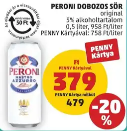 PENNY Peroni dobozos sör ajánlat