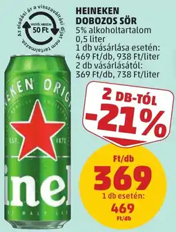 PENNY Heineken dobozos sör ajánlat