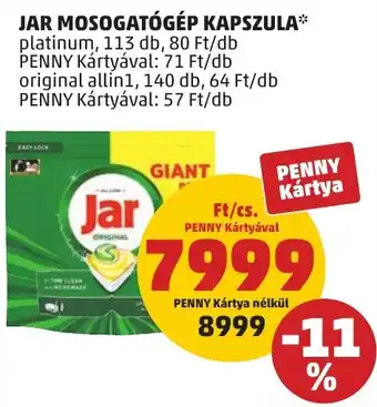 Jar mosogatógép kapszula