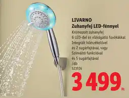 Lidl Livarno zuhanyfej led-fénnyel ajánlat