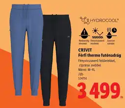 Lidl Crivit férfi thermo futónadrág ajánlat