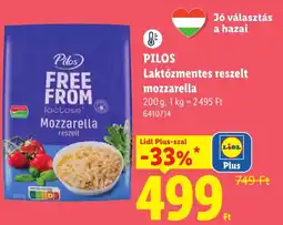 Lidl Pilos laktózmentes reszelt mozzarella ajánlat