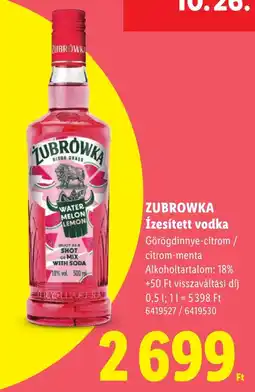 Lidl Zubrowka ízesített vodka ajánlat