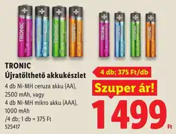 Lidl Tronic újratölthető akkukészlet ajánlat