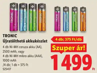 Tronic újratölthető akkukészlet