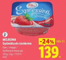 Lidl Milbona gyümölcsös túrókrém ajánlat
