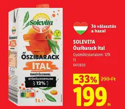 Lidl Solevita öszibarack ital ajánlat