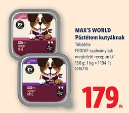 Lidl Max's world pástétom kutyáknak ajánlat