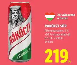 Lidl Rákóczi sör ajánlat