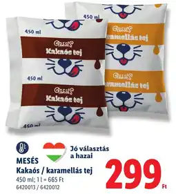 Lidl Meses kakaos karamellas tej ajánlat