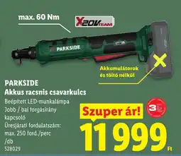 Lidl Parkside akkus racsnis csavarkulcs ajánlat