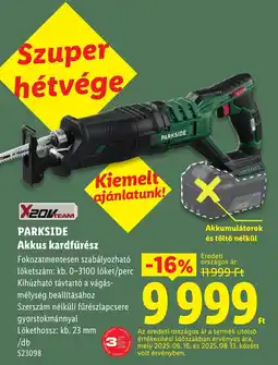 Lidl Parkside akkus kardfűrész ajánlat
