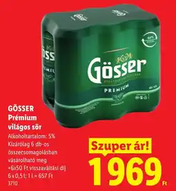Lidl Gösser prémium világos sör ajánlat