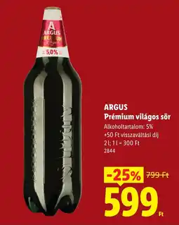 Lidl Argus prémium világos sör ajánlat
