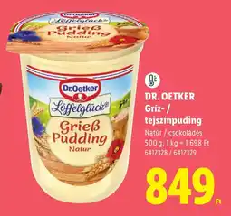 Lidl Dr. Oetker gríz-tejszínpudding ajánlat
