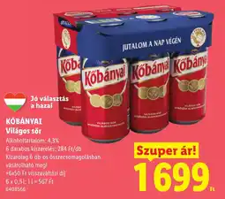 Lidl Kőbányai Világos sör ajánlat
