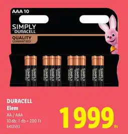 Lidl Duracell elem ajánlat