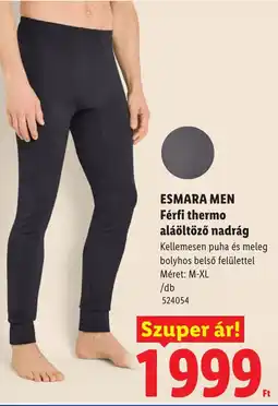 Lidl Esmara men férfi thermo aláöltöző nadrág ajánlat
