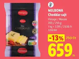 Lidl Milbona cheddar sajt ajánlat