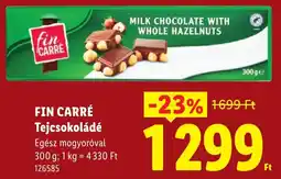 Lidl Fin carré tejcsokoládé ajánlat
