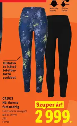 Lidl Crivit női thermo futó nadrág ajánlat