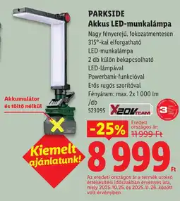 Lidl Parkside akkus led-munkalámpa ajánlat