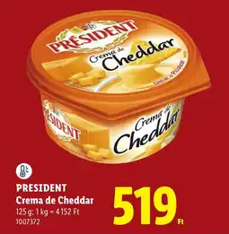 Lidl President crema de cheddar ajánlat