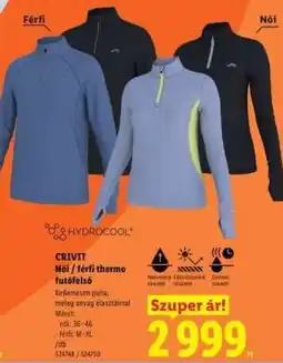 Lidl Crivit Női / férfi thermo futófelső ajánlat