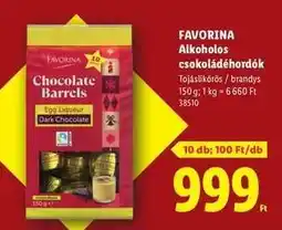 Lidl FAVORINA Alkoholos csokoládéhordók ajánlat