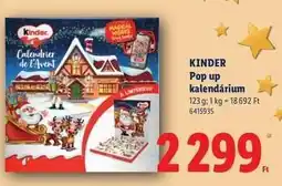 Lidl KINDER Pop up kalendárium ajánlat