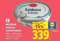 Lidl MILBONA Goldessa szendvicskrém ajánlat