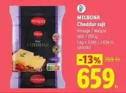 Lidl MILBONA Cheddar sajt ajánlat