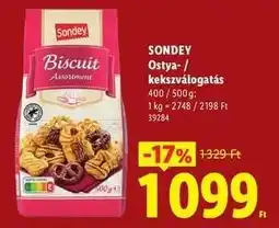 Lidl SONDEY Ostya- / kekszválogatás ajánlat