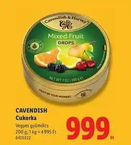 Lidl CAVENDISH Cukorka ajánlat