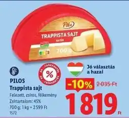 Lidl PILOS Trappista sajt ajánlat