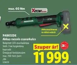 Lidl PARKSIDE Akkus racsnis csavarkulcs ajánlat