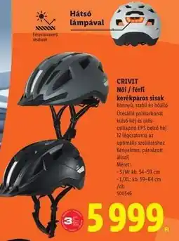 Lidl CRIVIT Női / férfi kerékpáros sisak ajánlat