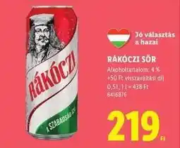 Lidl Rákóczi sör ajánlat