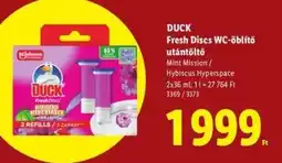 Lidl DUCK Fresh Discs WC-öblítő utántöltő ajánlat