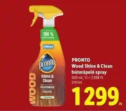 Lidl PRONTO Wood Shine & Clean bútorápoló spray ajánlat