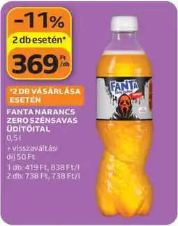 Auchan Fanta Narancs Zero Szénsavas Üdítőital ajánlat
