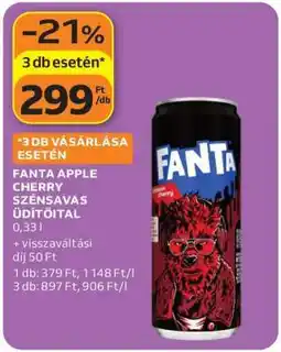 Auchan Fanta Apple Cherry Szénsavas Üdítőital ajánlat