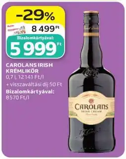 Auchan CAROLANS IRISH KRÉMLIKŐR ajánlat
