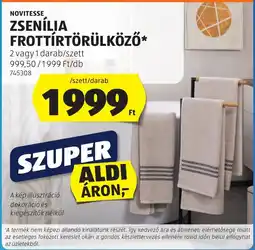 ALDI Zsenília frottírtörülköző ajánlat