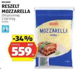 ALDI Milsani reszelt mozzarella ajánlat