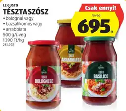 ALDI Le gusto tésztaszósz ajánlat