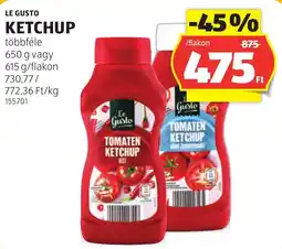 ALDI Le Gusto ketchup ajánlat