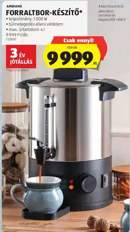 ALDI Ambiano forraltbor-készítő ajánlat