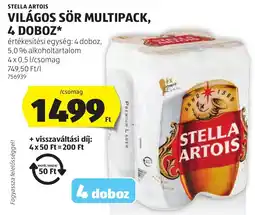 ALDI Stella Artois vilagos sor multipack ajánlat