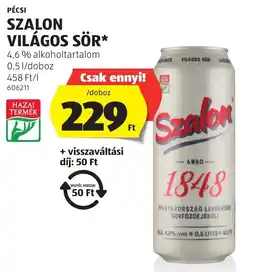 ALDI Szalon világos sör ajánlat
